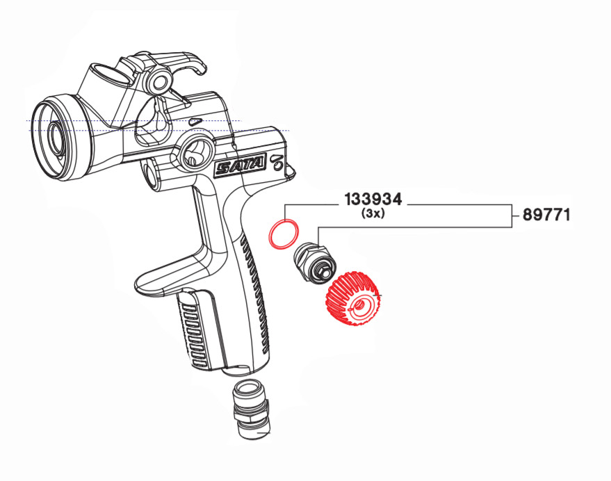 Spindle Cpl Pour Contrôle Spray Rond/Plat 89771